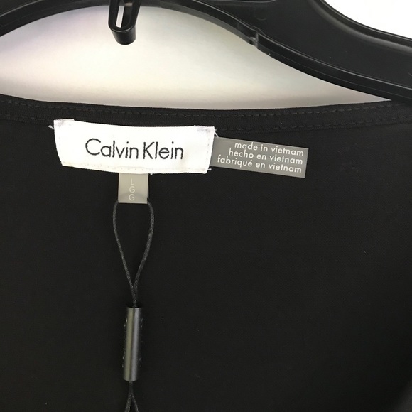 *SOLD* Calvin Klein Zippered Top Blk/Crm Floral Lg - Picture 4 of 10